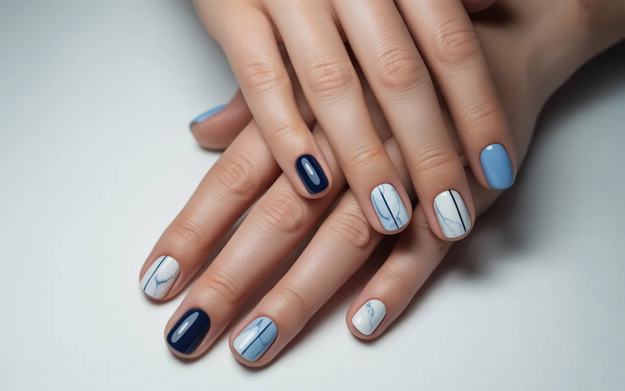 Blue and White Nail Designs That Look Clean, Chic, and Trendy