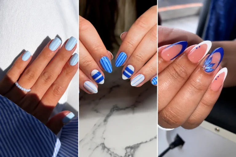 Blue and White Nail Ideas