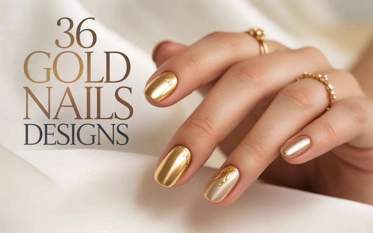 36 Gold Nails Designs