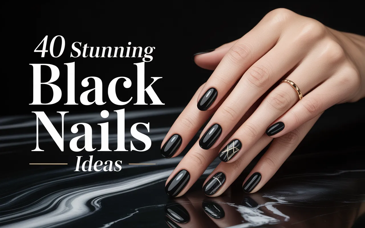 40 Stunning Black Nails Ideas