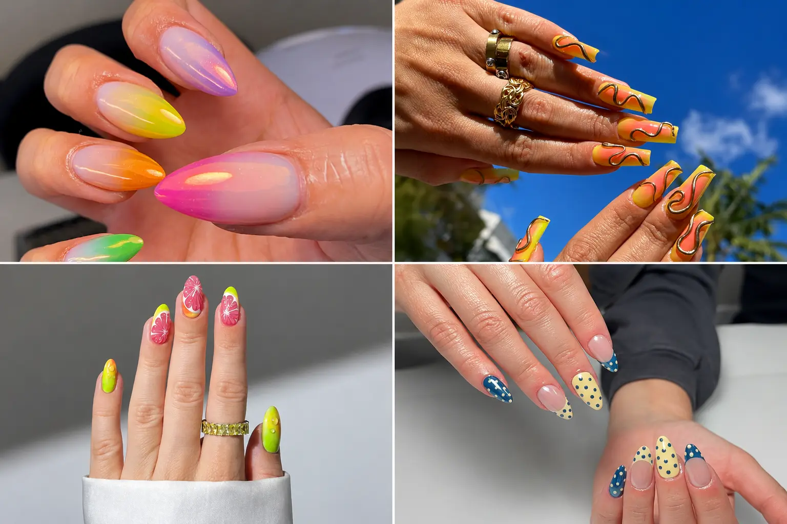 summer chrome nail design