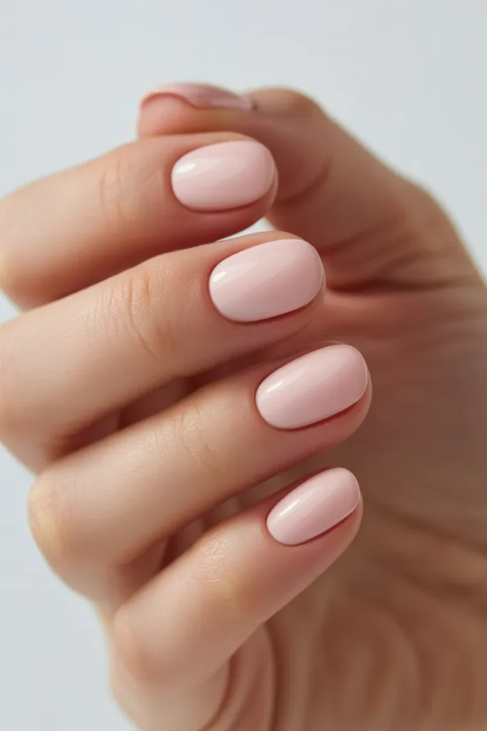 Matte blush pink nails