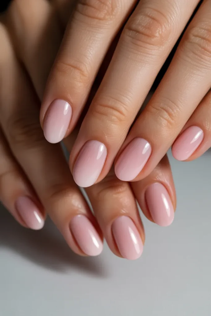 Pink ombre nails, delicate gradient