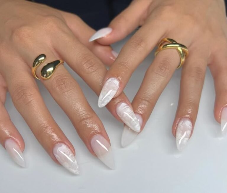 milky nail design