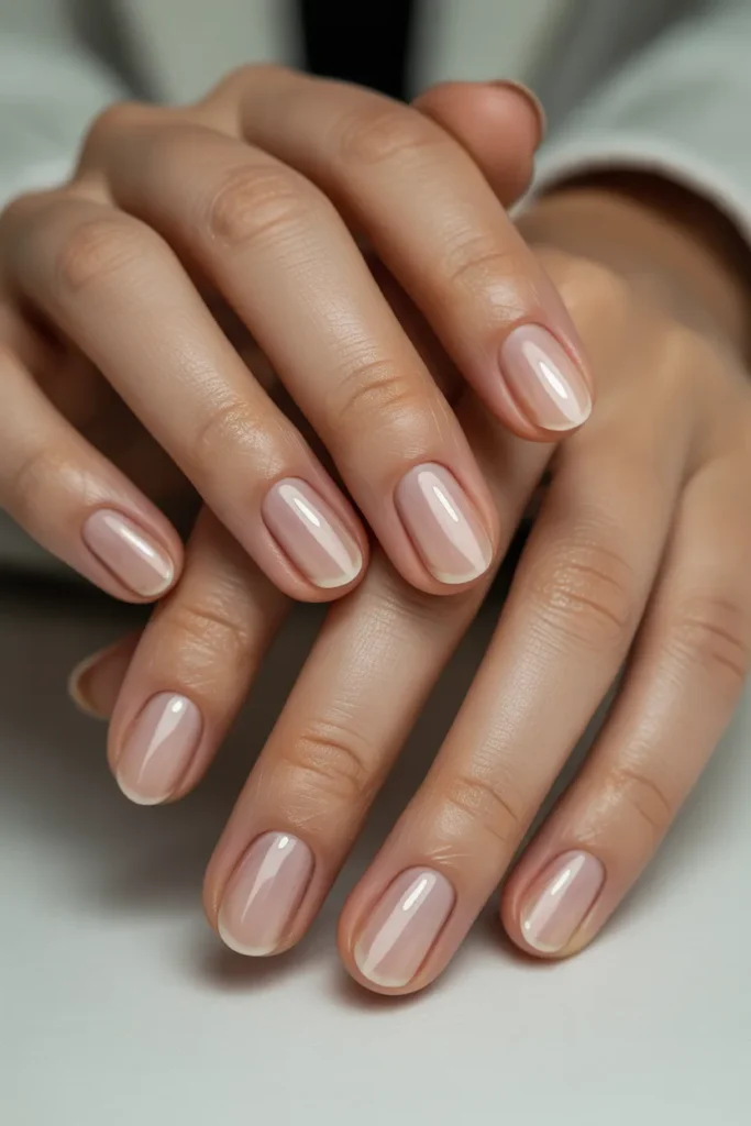 natural nails glossy, healthy shine
