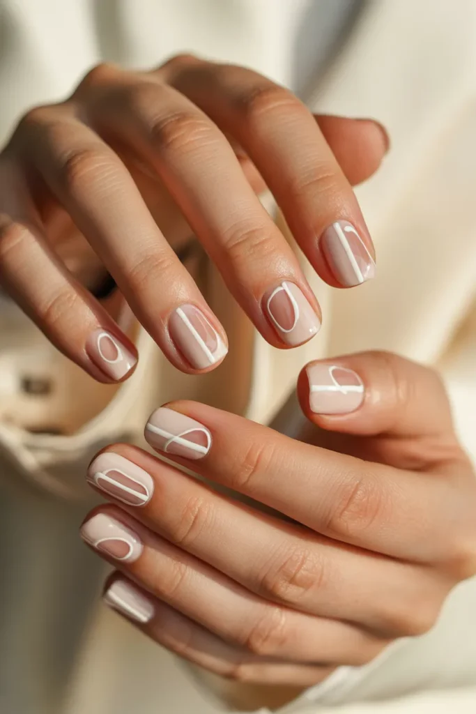 negative space nails, minimalist design