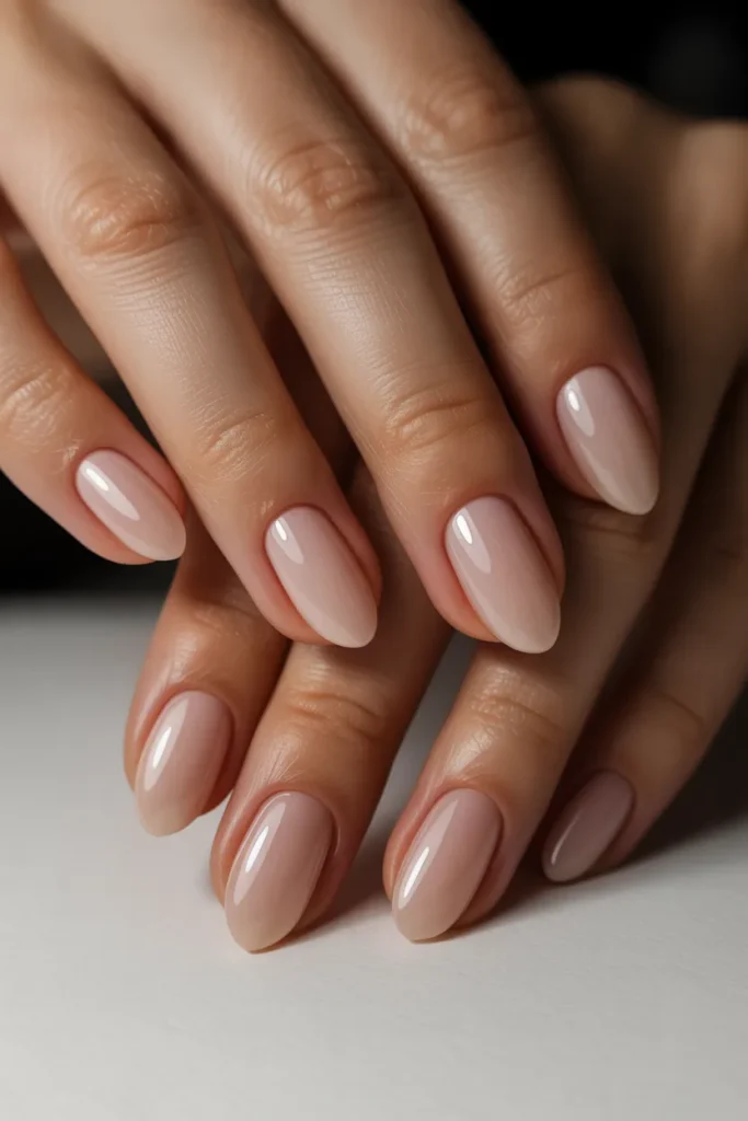 nude ombre nails, soft gradient