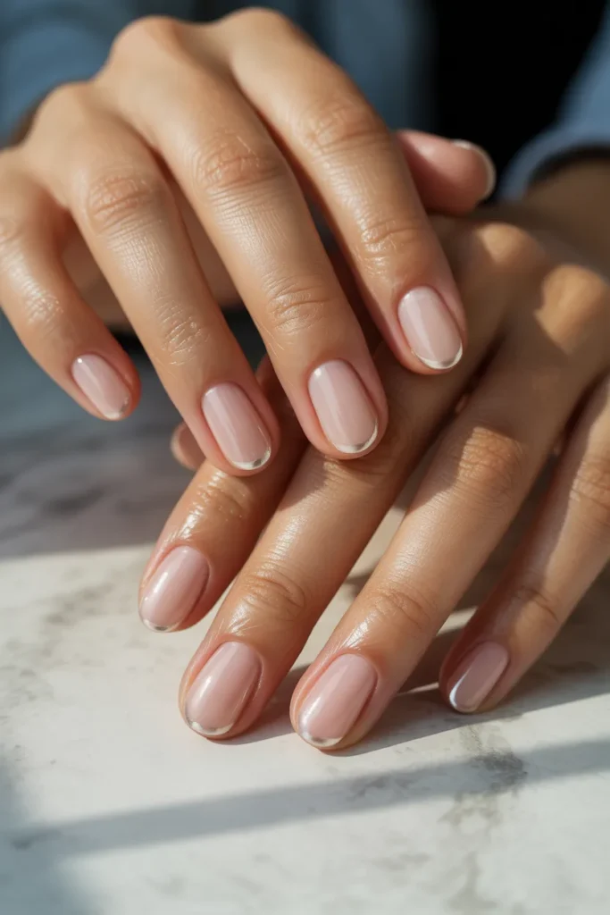 transparent glossy nails