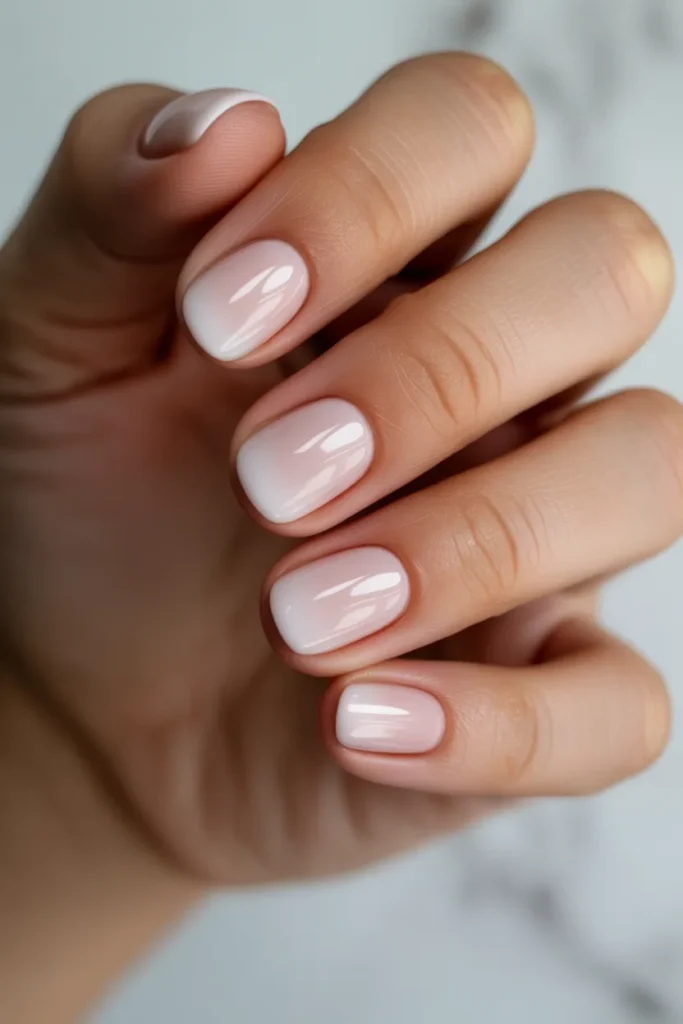 Baby pink blush nails