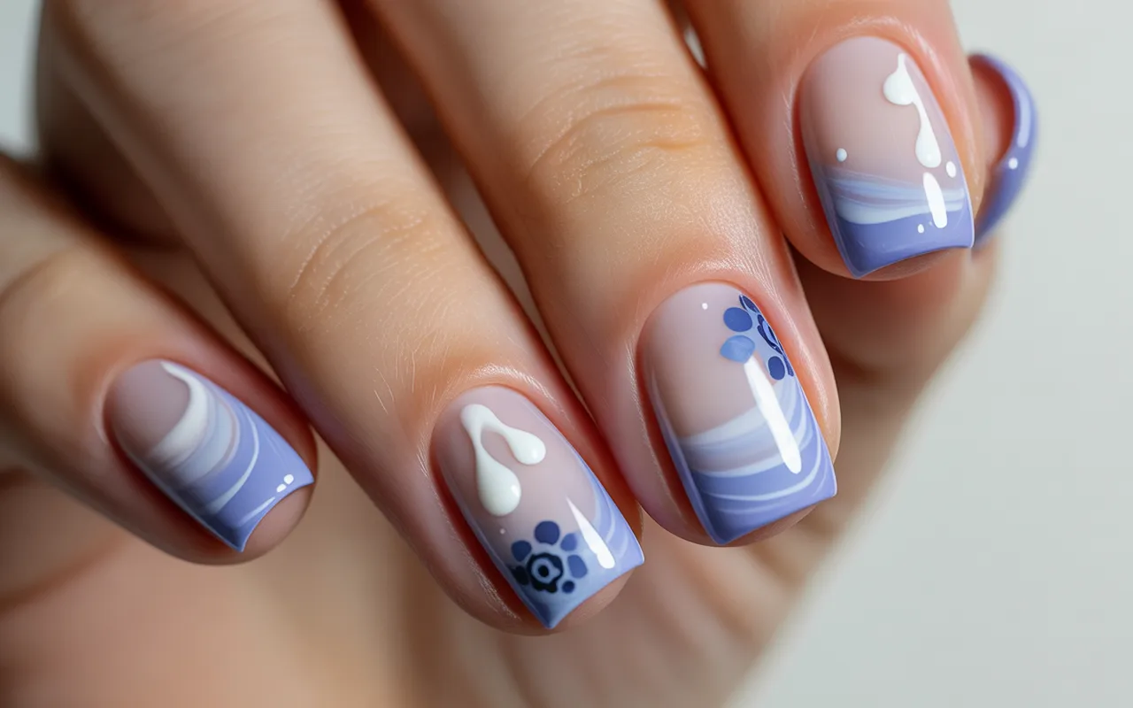 Blueberry Milk Nails