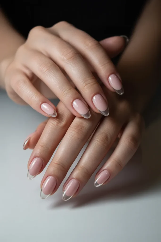 Blush base with transparent nail tips