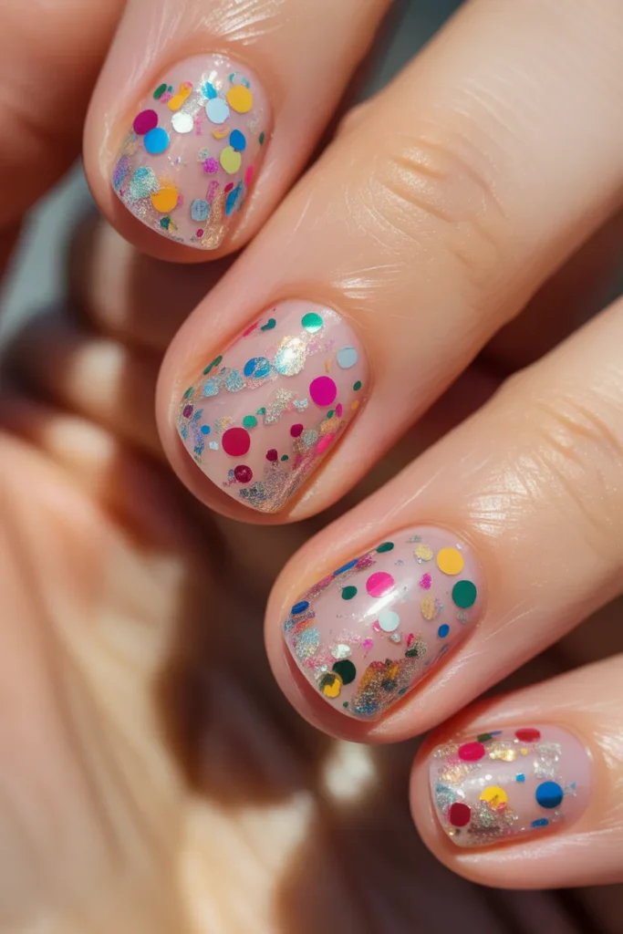 Confetti nail design