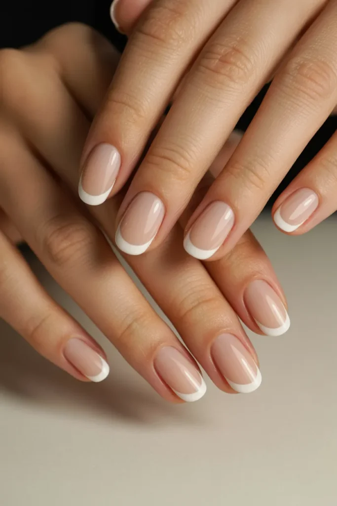 French manicure with blue or sandy tips instead of white