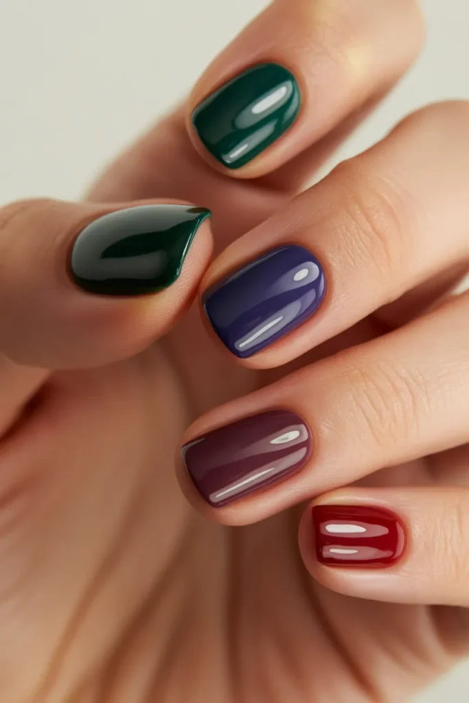 Jewel-toned nails