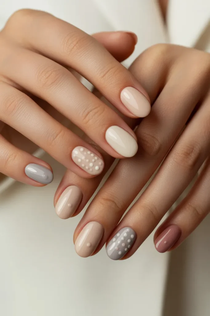 Minimal dot nail art