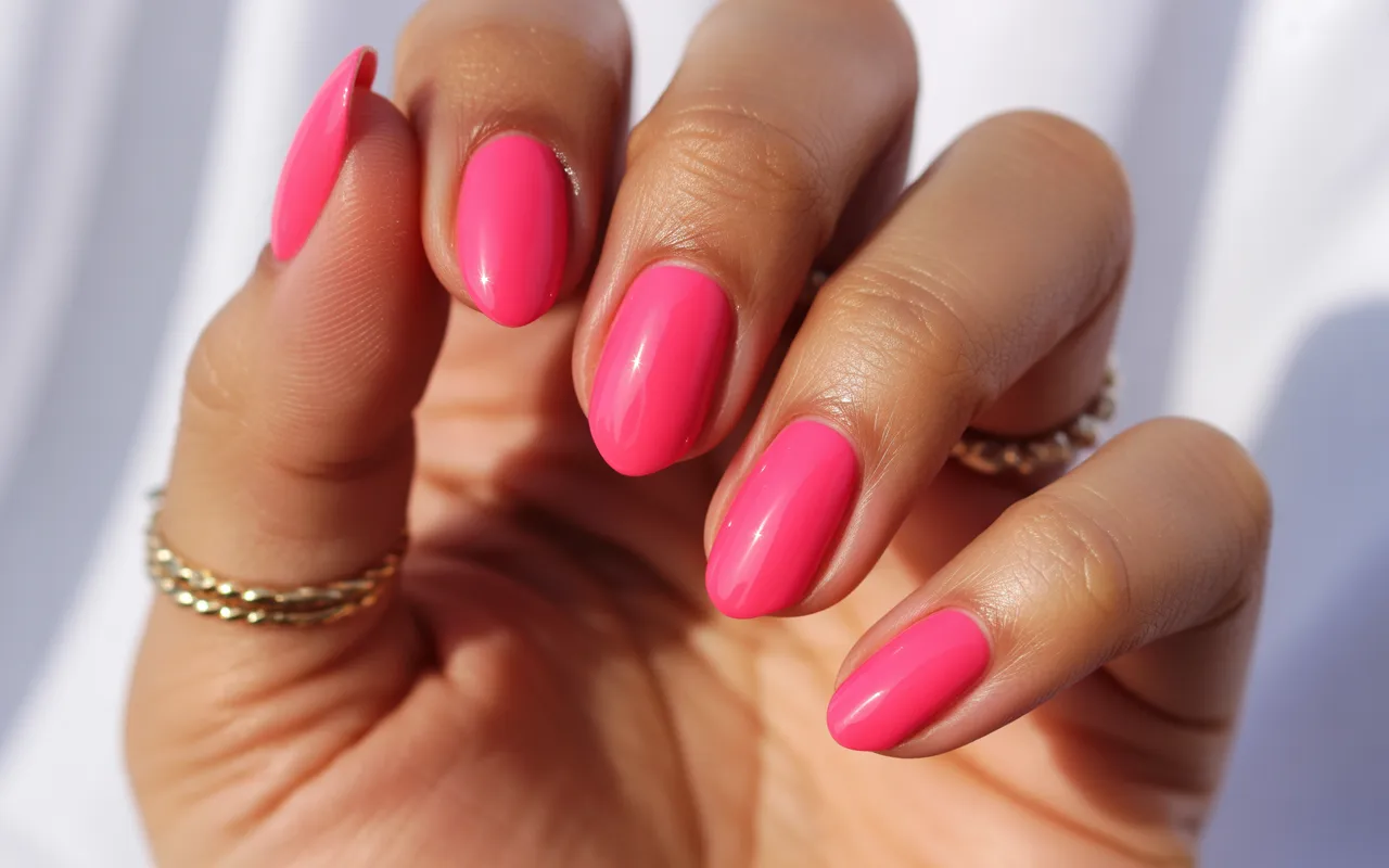 Neon Pink Summer Nails