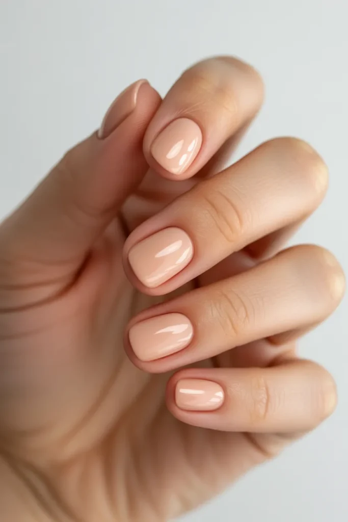  Nude glossy nails