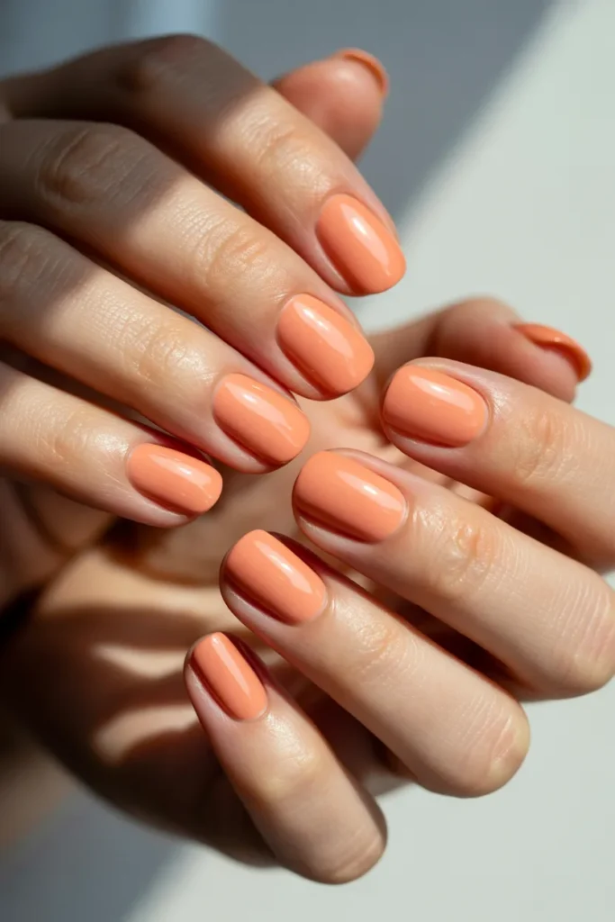 Peach colored nails