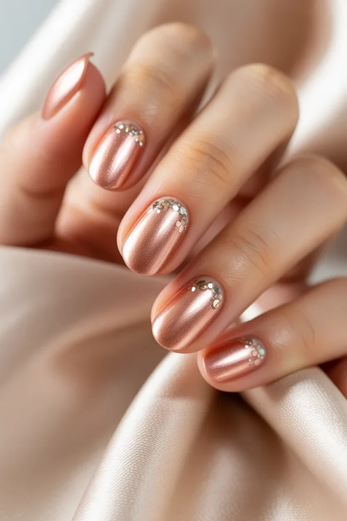 Rose gold nails