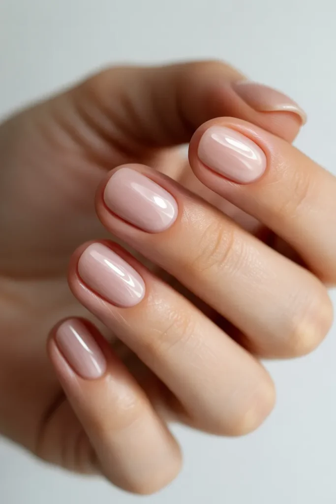 Sheer pink translucent nails