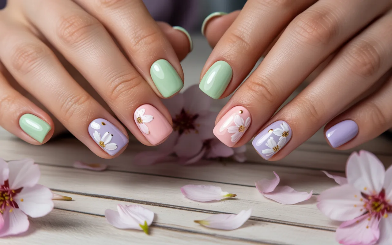Short Square Spring Nails
