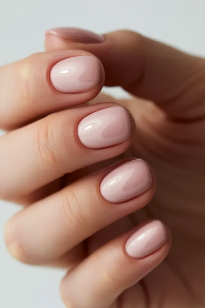 Soft matte blush nails