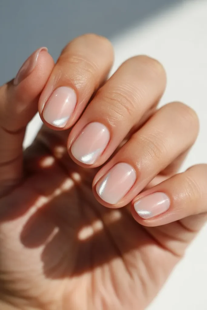 Soft sheer pink nails
