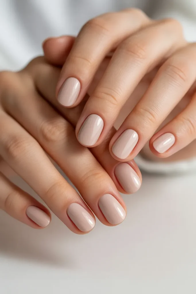  beige neutral nails, matte finish