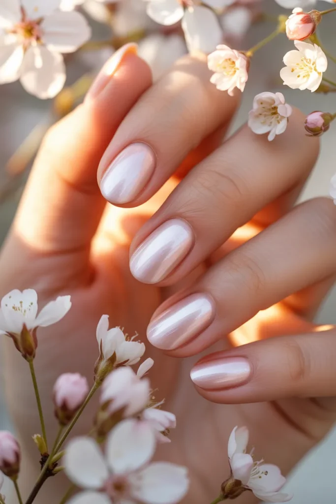blush pink nails