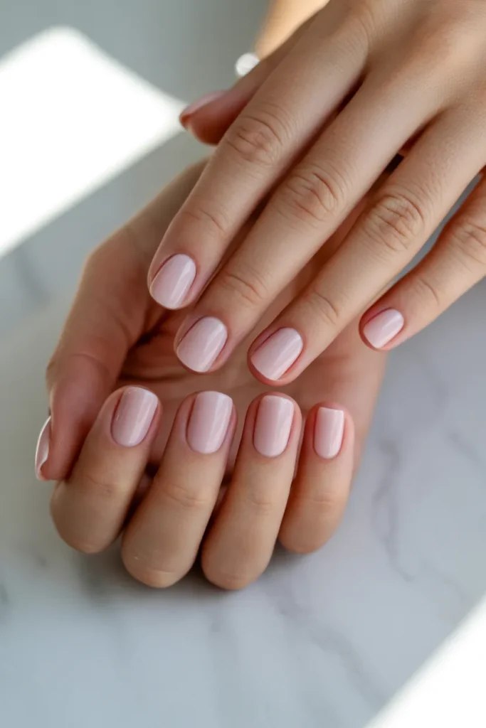 blush pink nails