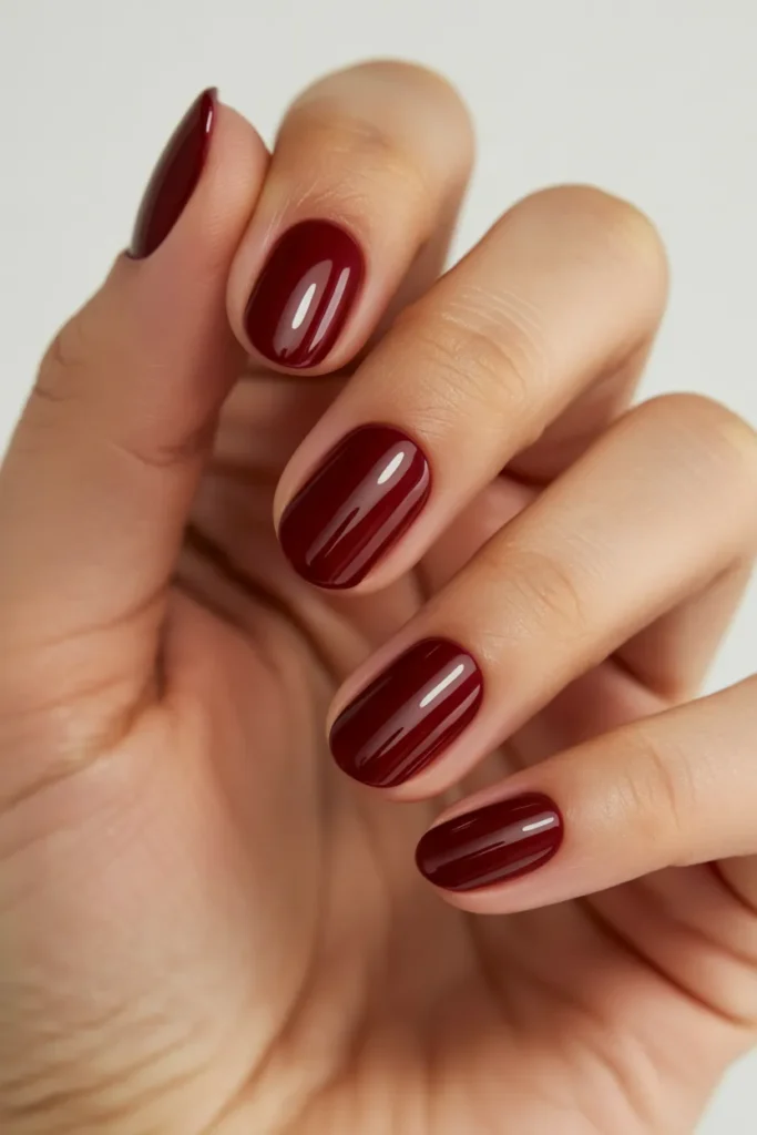 burgundy nails