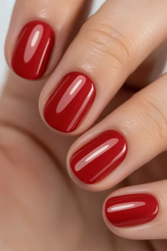 cherry red nails