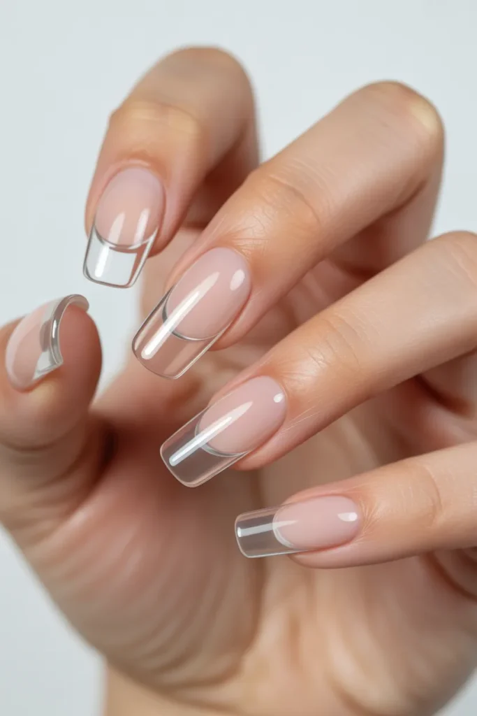 clear french tip nails