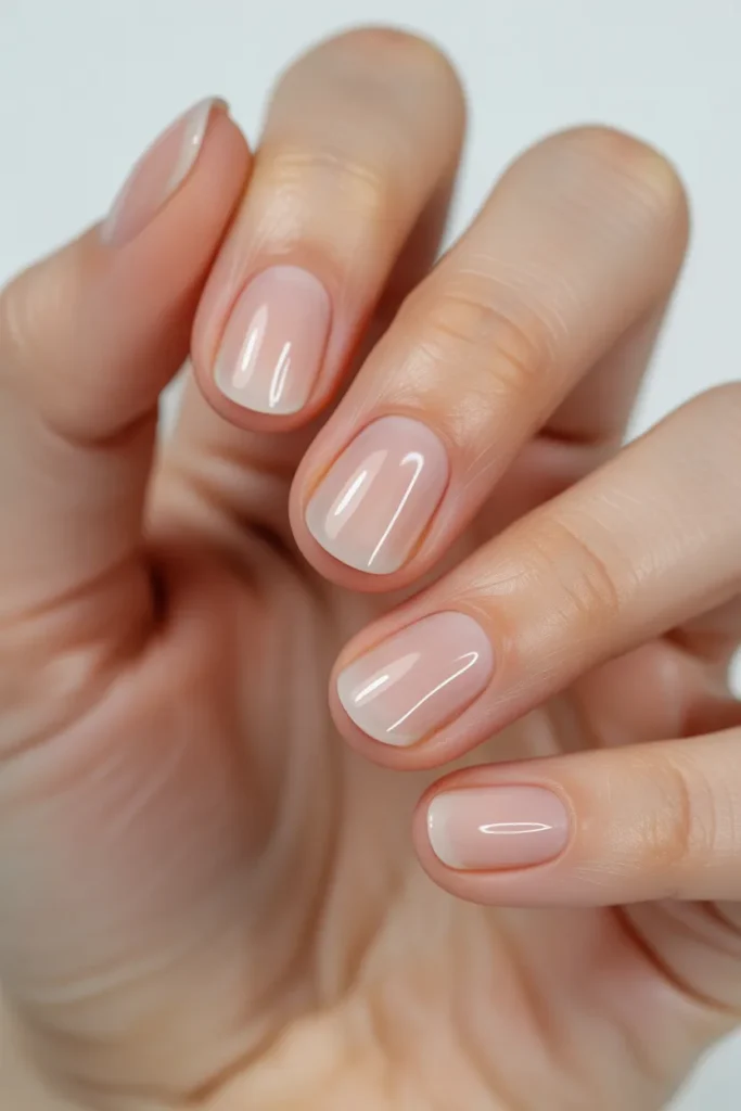clear glossy nails