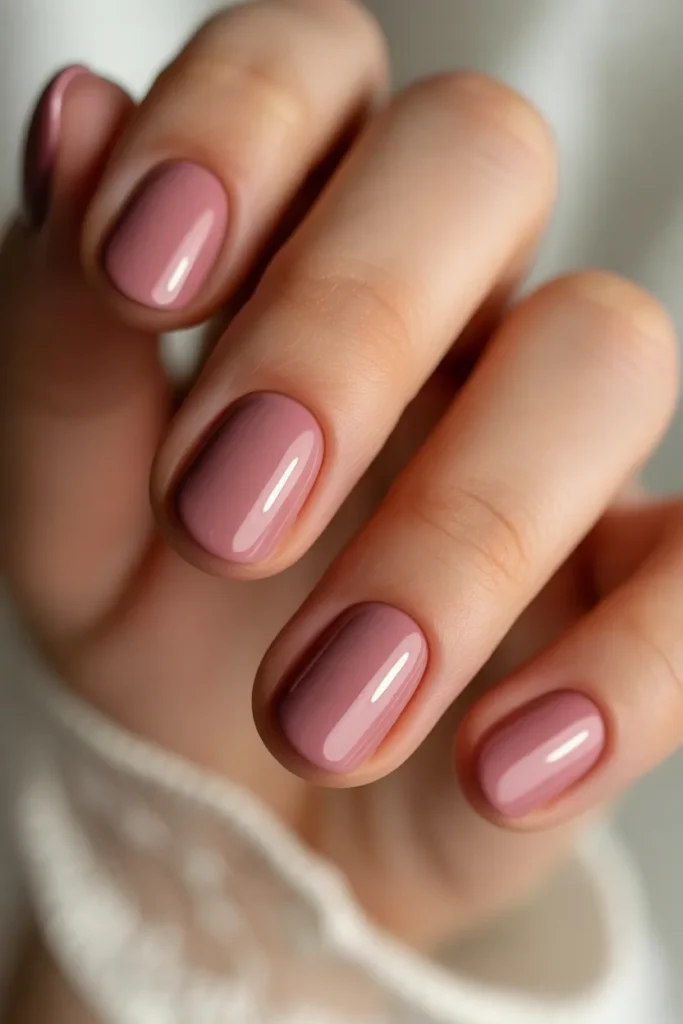 dusty rose nails