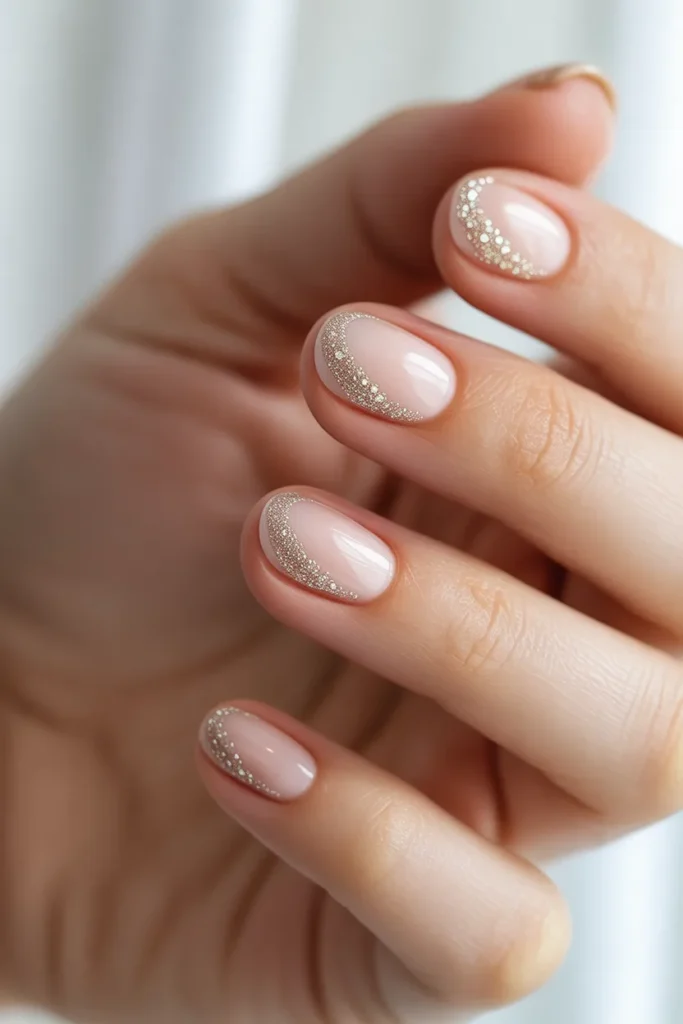 glitter cuticle nails