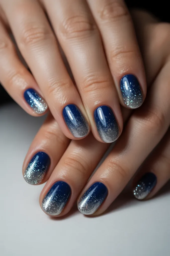 glitter ombre nails, gradient sparkle