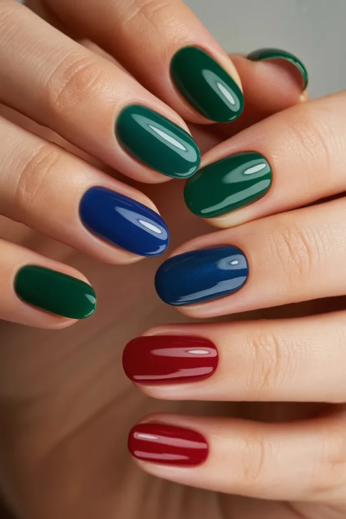  jewel tone nails, deep colors