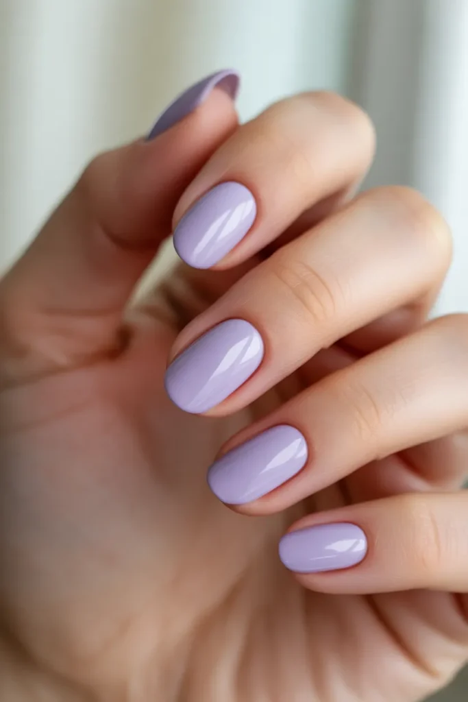 lavender almond nails, soft spring