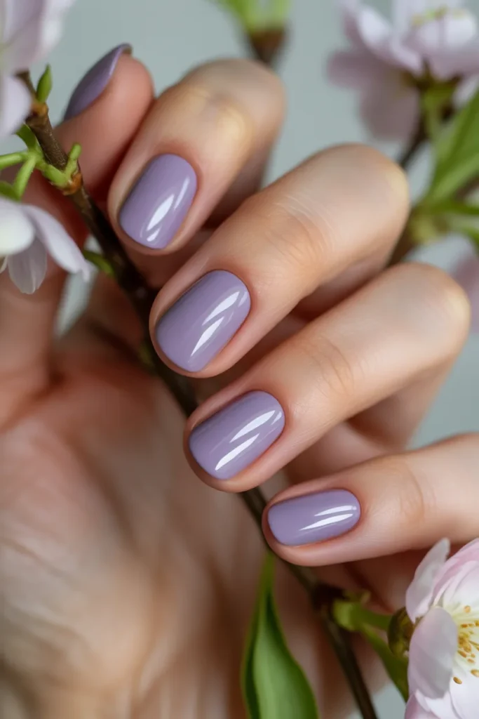lavender purple solid nails