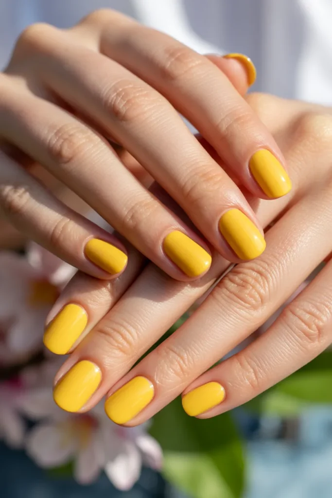  lemon yellow nails