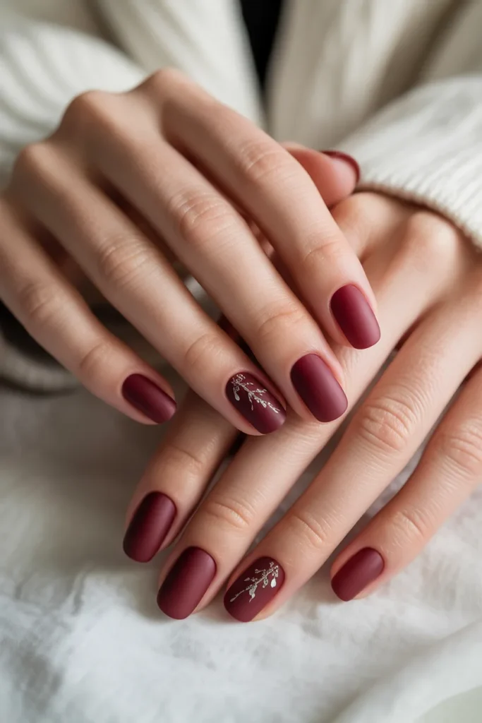 matte burgundy nails