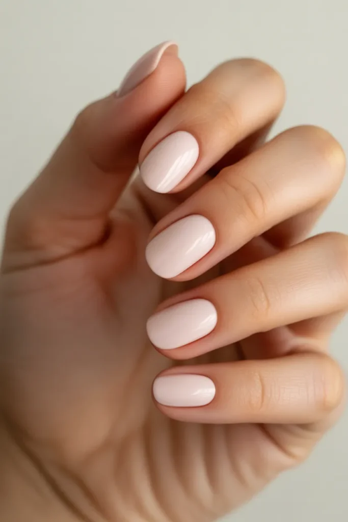 matte pastel almond nails, soft lighting