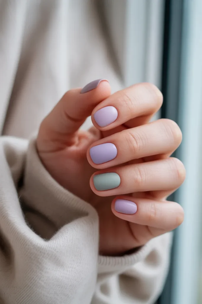 matte pastel nails