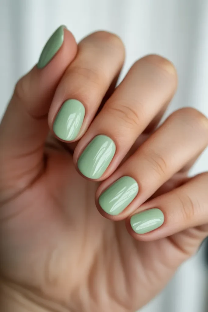 mint green nails