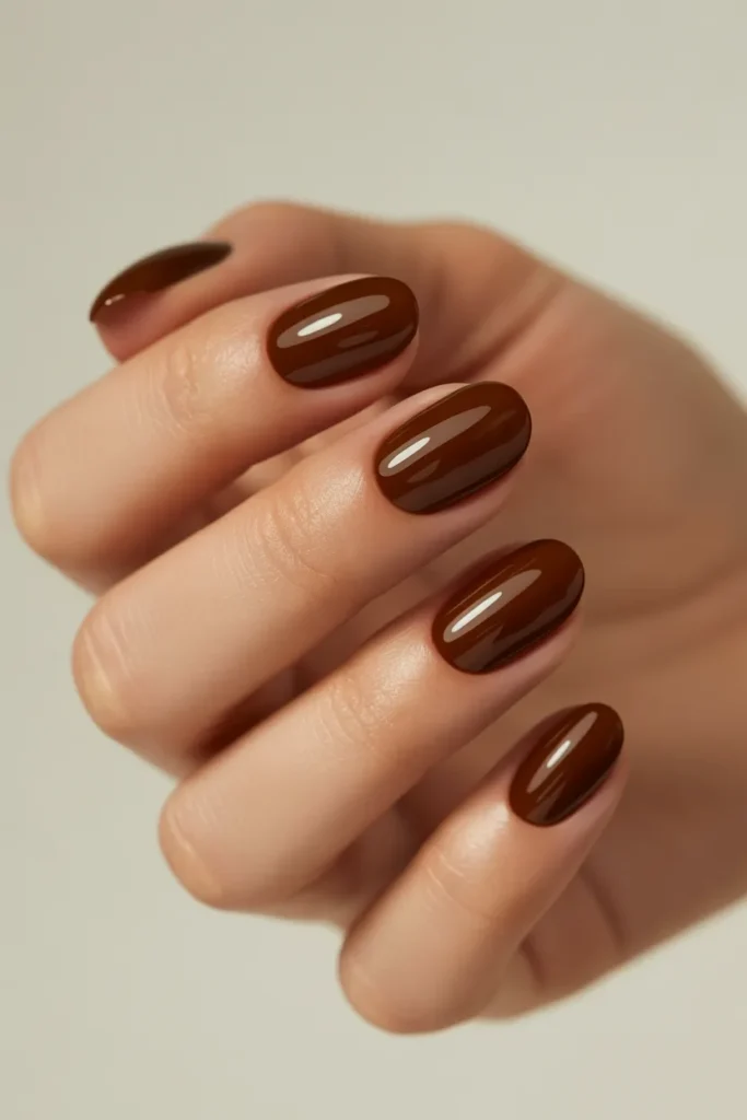 mocha brown nails