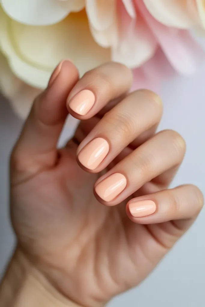 pale peach nude nails