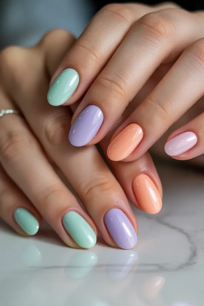 pastel jelly nails