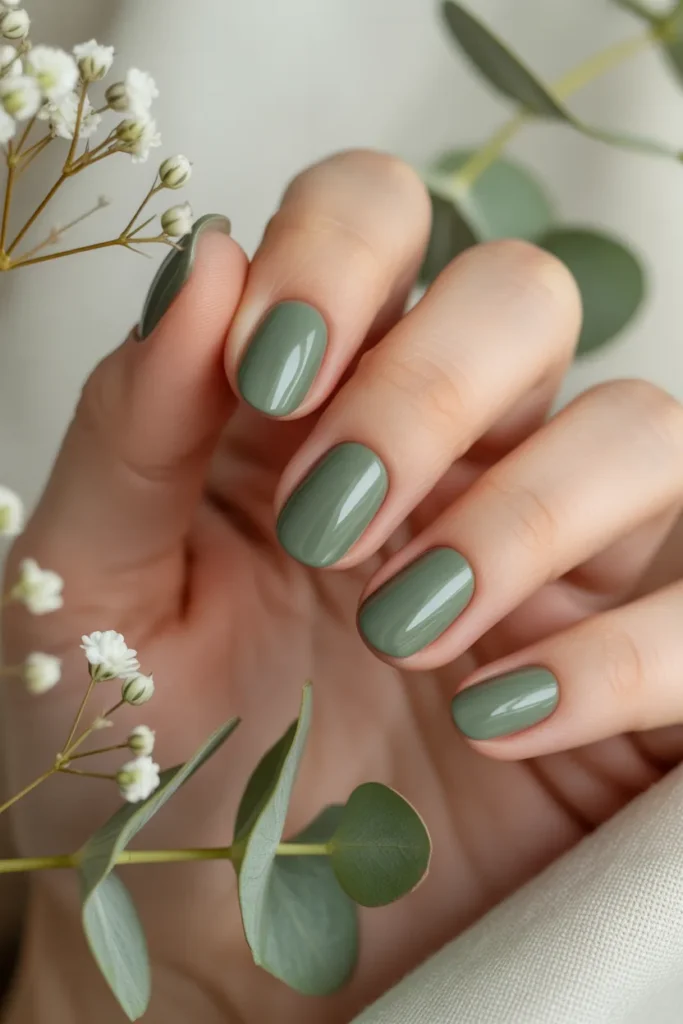 sage green nails