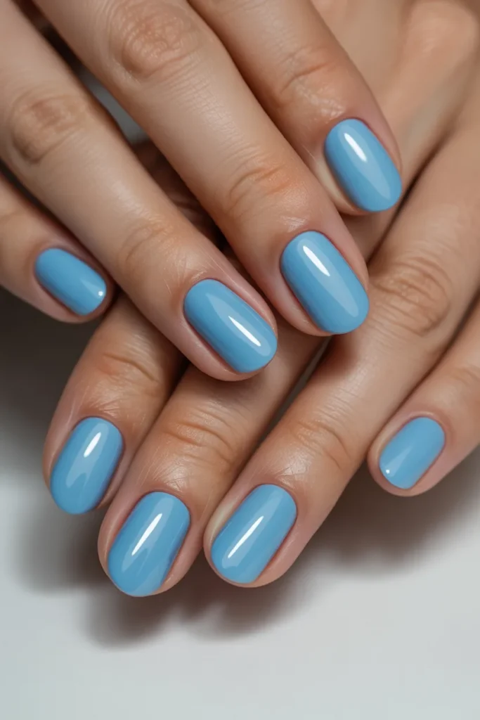 sky blue nails